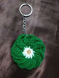 crochet flower keychain