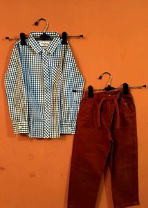 BABYHUG CHECKED SHIRT AND PANT FOR KIDS