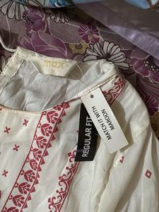 New with Tag Elegant Cream &amp; Pink Kurta