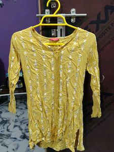 mustard colour short kurti