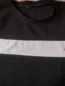 Men's Black &amp; White Striped T-Shirt