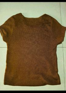 Brown Cut-Out Sleeveless Top
