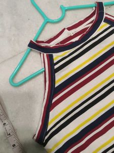Striped Halter Neck Mini Dress