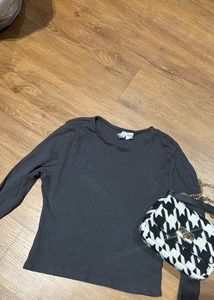 Solid Grey Long Sleeve Top