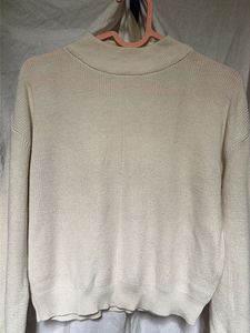 Cream Mock Neck Knit pullover
