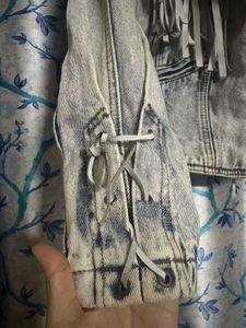 Fringed Denim Cowbody Acid washed Jean Jacket