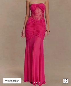 Elegant Strapless Ruched Maxi Dress