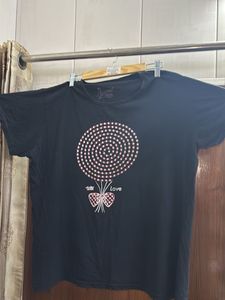 Black "With Love" Graphic T-Shirt