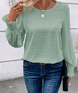 Price Drop Mint Green Swiss Dot Blouse