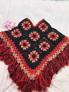 Handmade Crochet Flower Poncho