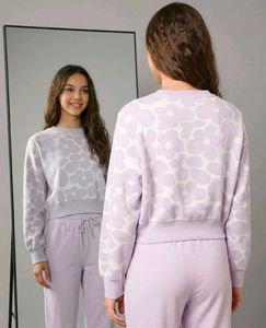 Cute Floral Cropped Sweatshirt