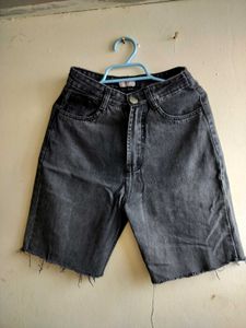 Washed Denim Bermuda Shorts