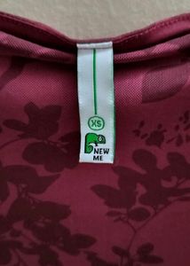 Burgundy Floral Mesh Mini Dress