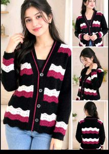 Chic Striped Button-Up Cardigan
