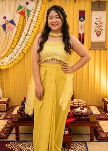 Yellow Lehenga Choli(Margin upto 38 bust)