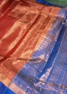 Dual tone saree with unstitched blouse