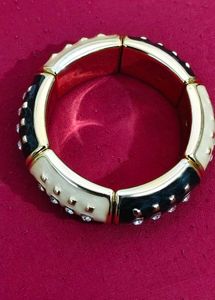 Chic Enamel &amp; Crystal Bangle Bracelet