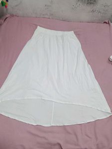 Elegant White High-Low Skirt