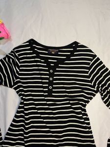 Black &amp; White Long Sleeve Tee