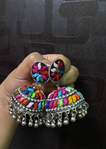 Vibrant Ethnic Jhumka Earrings