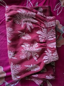 Maroon Floral Print Palazzos