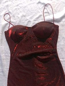 Brand New(Savana Dual Shade)Red Shimmer Mini Dress