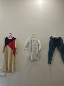 Only 1st Long Geometry kurti Available