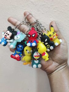 Set of 9 Cute Cartoon  Keychains