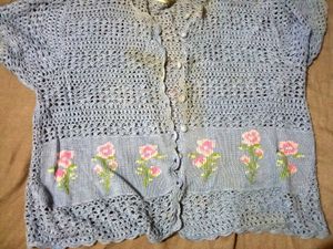 Vintage Floral Crochet Cardigan
