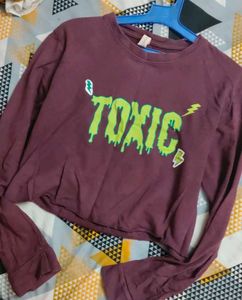 Toxic Graphic Crop Full sleeve t-shirt