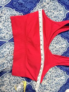 Red Ribbed Sports Bra❤️