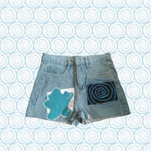 Denim Shorts With Arts