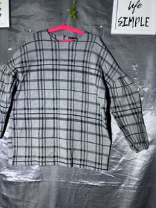 ZARA grey check Tunic top
