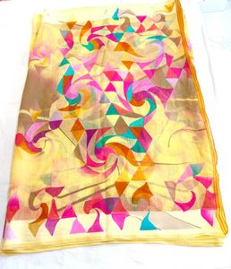 Colorful Abstract Print Saree
