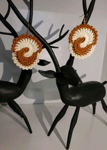 Unique spiral &amp; floral Handmade Crochet Earrings -