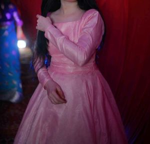 Elegant Pink Long Sleeve Maxi Dress