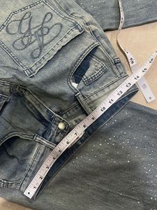 Sparkly Wide-Leg Denim Jeans
