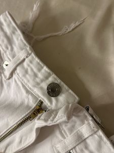 White Ripped Wide Leg Jeans