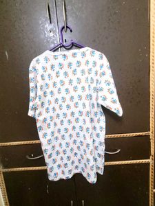 Floral Print Cotton Night Suit Set