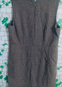 Checkered V-Neck Dress
