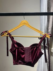Cash Is Negotiable Burgundy Corset Top