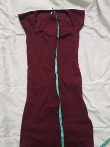 Maroon Square Neck Mini Dress
