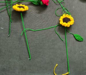 Handmade Crochet Sunflowers - Set of 2