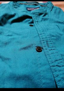 Men's Blue Band Collar Shirt 👔