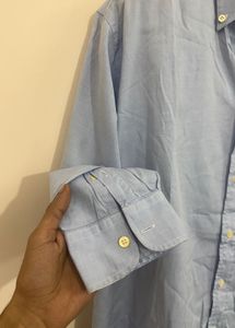 Light Blue Burberry Button-Down Shirt