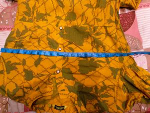 Yellow Floral Print Kurta