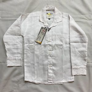 Boys White Full Sleeves Shirt
