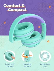 New Iclever Kids Wired Headphone 2 Pc Set