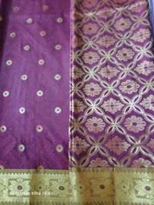 Elegant Burgundy Saree with Gold Border