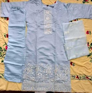 Beautiful Light Blue Embroidered Kurta Set